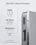 Anker USB C Hub for MacBook, Anker 547 USB-C Hub (7-in-2), Compatible with Thunderbolt 4 USB C Port, 4K HDMI, USB C and 2 USB A Data Ports for MacBook Pro 13 Inch, MacBook Air M1 / M2, and More