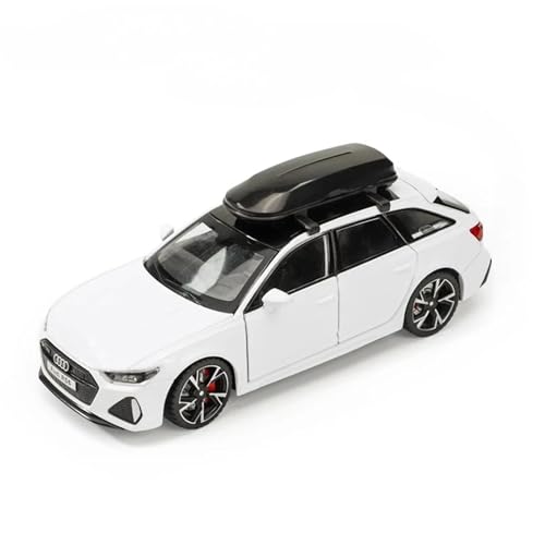 YEJULMRH Scale Finished Model Car 1:32 Miniature for Audi RS6 Cars Model Alloy Diecast 6 Doors Opened Vehicle Models Exquisite Display Items Collection Miniature Die-cast Vehicle(White)