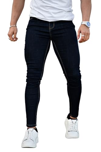 GINITTO Mens Skinny Jeans Stretch Business Casual Jeans for Men Dark Blue 30