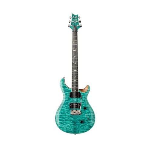 PRS Guitars 6 String SE Custom 24 Electric Guitar, Turquoise with Gig Bag, Right, Turquiose (107993::TU:)
