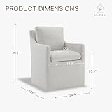 KISLOT Upholstered Dining Chairs with Casters No Assembly Modern Accent Armchair with Rollers for Diningroom Bedroom Livingroom Reading Room,2 PCS,Linen