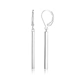 Amazon Essentials Sterling Silver Vertical Bar Dangle Earrings (previously Amazon Collection)