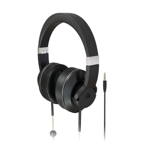 DefenderShield Over-Ear Air Tube Headphones E M F Free – Wired Design for Reduced Wireless Signal Contact – Built-in Mic & Audio Controls – Foldable Airtube Headphones E M F Free with Travel Case