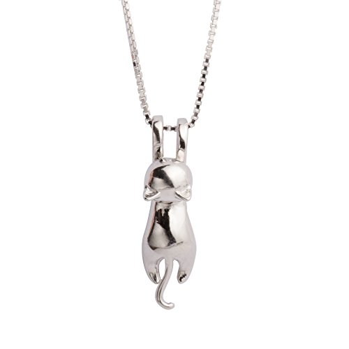 S.Leaf Sterling Silver Cat Necklaces for Women Cat Jewelry Accessories Mom Lover Lady Themed Gifts Cute Silver Kitten Jewelry Birthday Gifts for Women