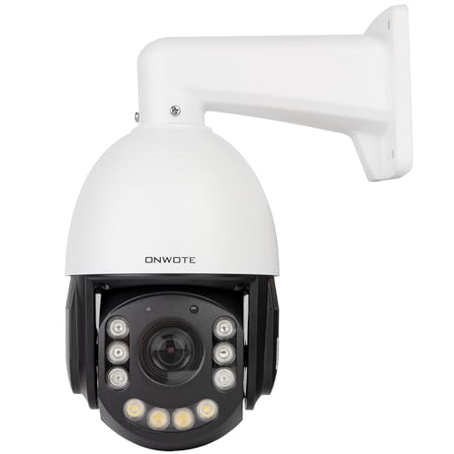 ONWOTE 20X Optical Zoom 4K PTZ PoE IP Security Camera, Auto Cruising& Human Tracking, AI Detection Trigger Color Night Vision, 360° Pan 95° Tilt, Two Way Talk, 262-328ft IR, Outdoor Commercial Camera