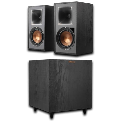 Klipsch R-51PM Powered Bluetooth Speakers (Pair) with R-80SWi 8" 150W Wireless Subwoofer - Premium 2.1 Home Audio System