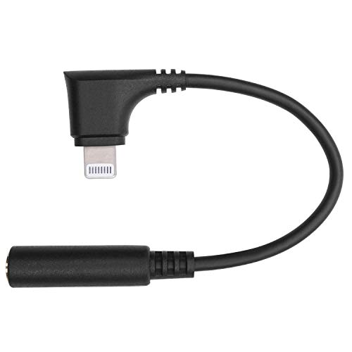 Movo IMA-3 Female 3.5mm TRRS Microphone Audio Adapter Cable to Right-Angle Lightning Dongle - Headphone Adapter Compatible with Apple iPhone and iPad