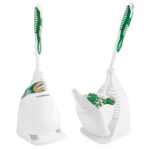 Libman Designer Bowl Brush and Caddy - 2 Pack - Toilet Brush and Holder Set, Non-Scratch, Bathroom Brush, Hygenic Caddy with Drying Slits