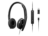 Lenovo Wired ANC Headset, USB-C and USB-A connectivity, Zoom Certified, Active Noise Cancellation, Hearing Protection, 145g Lightweight Comfortable Design, Replaceable Earcups, Business Headset