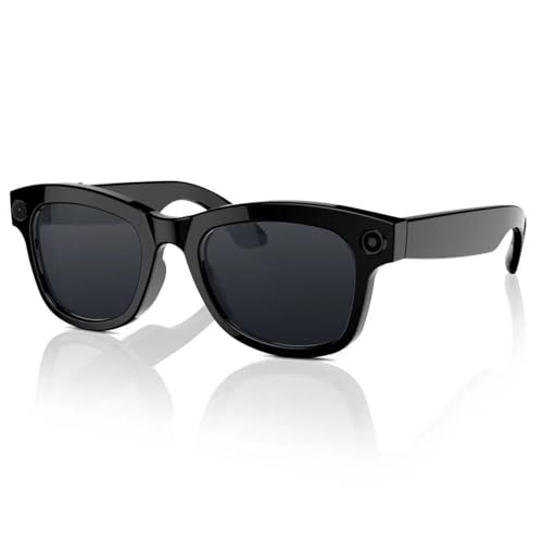 QxzPower 1080P HD AI Smart Camera Glasses, Bluetooth 5.4 Recording Glasses, Dual Mic ENC Noise Reduction, Blue Light Filtering Lenses, Video Glasses with Men and Women, M01 Black