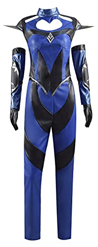 HongChang Kombat Kitana Uniform Cosplay Costume MK Game Halloween Fighting Suits Adult Women Outfits Full Set (Large, Kitana Uniform)