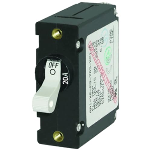 Blue Sea Systems 7214 A-Series White Toggle Circuit Breaker - Single Pole, 20A