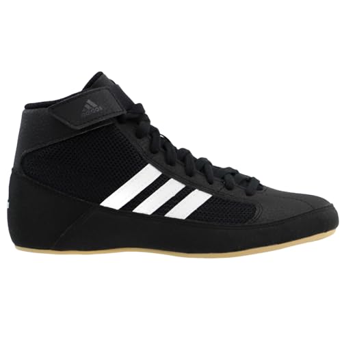 adidas Boy's HVC Wrestling Shoe, Black/White, 3 Little Kid