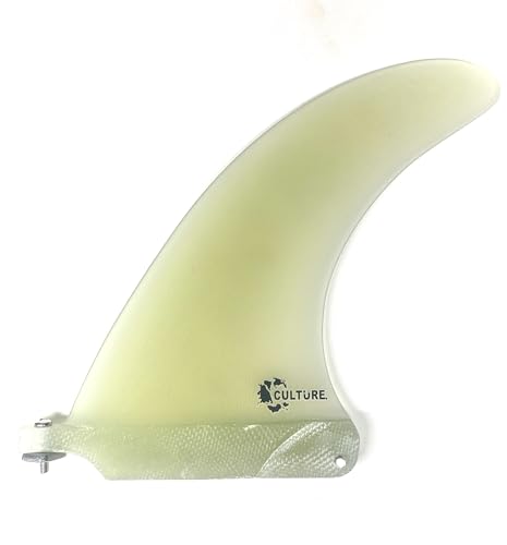 Culture Supply Hand-Craft Fiberglass Single Surfboard Fin - 5 Sizes | 6 Colors (Translucent Natural, 6)