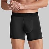 Tommy John Men’s Trunk 4” Underwear, Second Skin Boxers with Supportive Contour Pouch, Soft Naturally Breathable Stretch Fabric Boxers for Men, 3 Pack (Large, Black - 3 Pack)