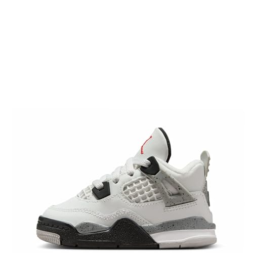 Air Jordan 4 Retro White Cement Infant Toddler Lifestyle Shoes (Black/Grey/Red/White) Size 5