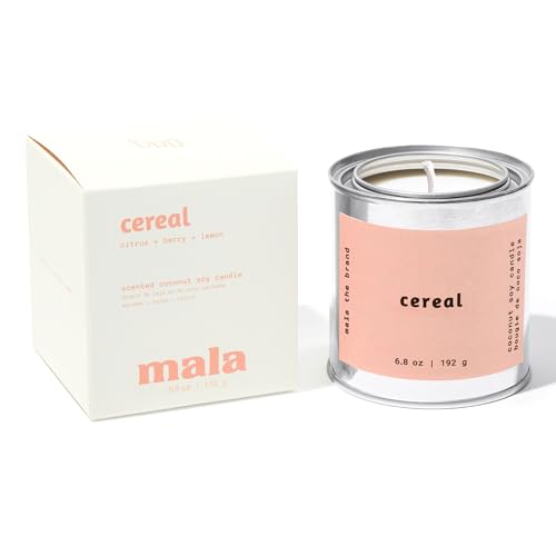 Mala Cereal Scented Candle - Vegan Soy Hand Poured Aromatherapy Candle with 45 Hour Burn - 6.8 oz (Classic Size)