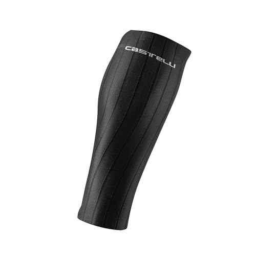 CASTELLI Fast Legs Sleeves, Aerodynamic Cycling Calf Sleeves with Compression for Road Cycling, Racing & Cyclocross - Black - Large