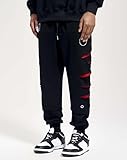 Niepce Inc Ripped Men's Streetwear Punk Jogger Pants (Medium) Black