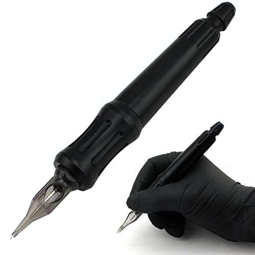 Denergy Tattoo Hand Poke a Stick Alloy Tattoo Cartridge Poke Pen Tool Beginner Diy Home Tattoo Supply (Black)