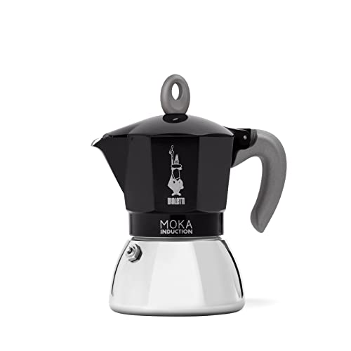 Bialetti - Moka Induction, Moka Pot, Suitable for all Types of Hobs, 6 Cups Espresso (9.4 Oz Espresso), 280 ml, Black