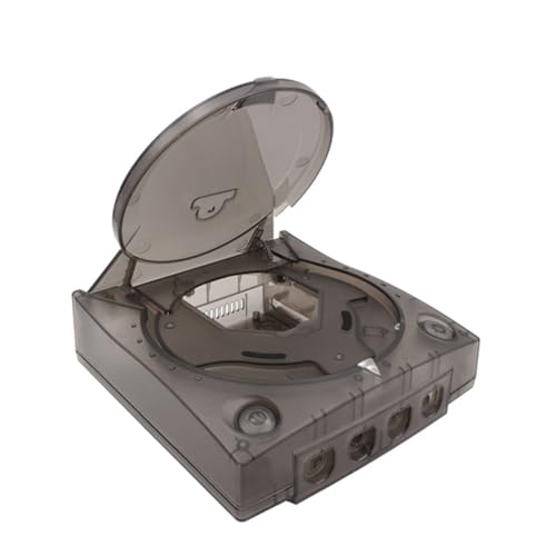 Hzxkqmil Replacement Shell for SEGA Dreamcast DC Retro Video Game Console, Translucent Plastic Housing Case Accessories for Dreamcast DC, Transparent Black