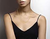 Miabella Italian Solid 18k Gold Over 925 Sterling Silver 3.5mm Diamond Cut Cuban Link Curb Chain Necklace for Women, Made in Italy (Length 22 Inches)