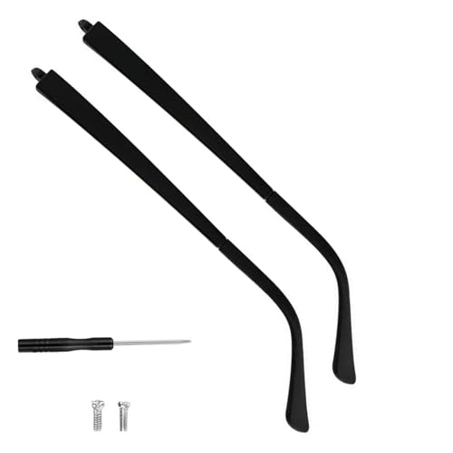 UPIONIC Glasses Replacement Temple, TR90 Eyeglass Arms Legs Replacement, Glasses Repair Kit Universal Eyeglasses Replacement, DIY Temples for Glasses with Screws(1 Pair,Matte Black)