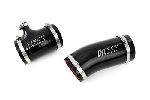 HPS Performance Black Silicone Air Intake Hose Kit Compatible for 1991-1992 Toyota Land Cruiser FJ80 4.0L 3F-E, 57-2104-BLK