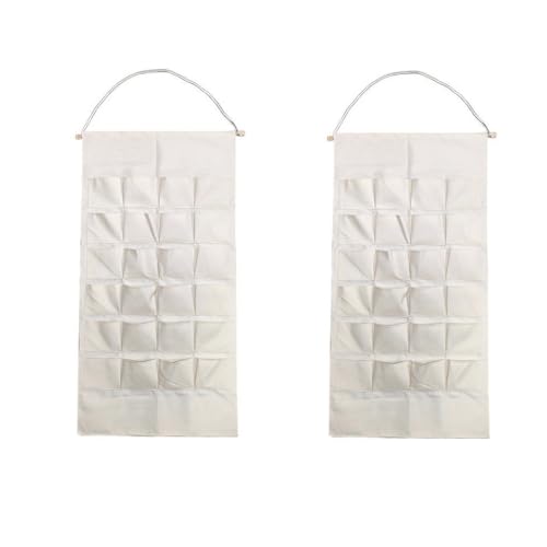 2 Pack Sublimation Blank Linen Cotton Home Decoration Calendar - DIY Heat Transfer Print for Holiday Crafting, Linen Material, 50x25in with 24 Pockets Include Rope and Stick
