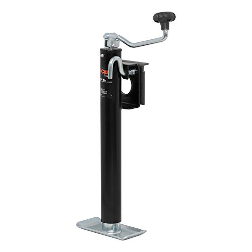 CURT 28304 Weld-On Bracket-Style Swivel Trailer Jack, 3,000 lbs. Support Capacity, 15-1/4 Inches Vertical Travel
