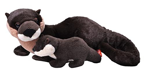Wild Republic Mom and Baby River Otter, Stuffed Animal, 12 inches, Gift for Kids, Plush Toy, Fill is Spun Recycled Water Bottles