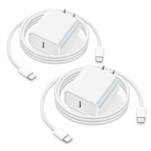 2Pack 6FT 20W Fast Charger for New iPhone 16E 16 15, Airpods 4 4th, AirPods Max 2024, Air Pods Pro 2nd, iPad 11 A16 2025, 10th 5 4 6 Generation,Air Pro 13/12.9/11 USB Type C Woven Cable Charging Cord