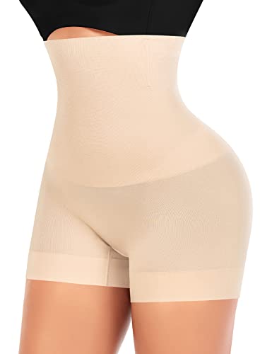 Tummy Control Shapewear Shorts for Women Under Dress Seamless Shaping Boyshorts Panties Slip Shorts Underwear (High Waisted Nude-4,M)