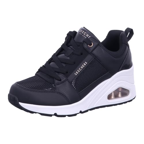 Skechers Women's UNO Wedge-Everything Nice Sneaker, Black, 11