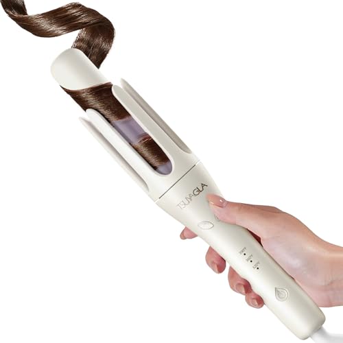 TSUYAGLA Automatic Hair Curler, 1 1/4 Inch Rotating Curling Iron with 3 Temp, 25 Million Ionic, 2-Way Rotation, 10S Fast Heating, Anti-Scald, Anti-Tangle Rotating Curling Wand for Different Hair Types