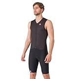 CASTELLI Men’s Sanremo 3 Suit Sleeveless, Cycling Race Swim Bike Run, Aerodynamic Triathlon Suit with Tri Seat Pad - Black - Large