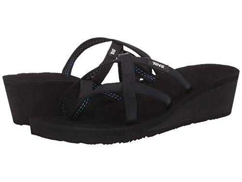 Teva Women's W Mush Mandalyn Wedge Ola 2 Flip-Flop, Black, 8 M US