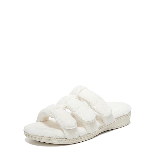 Vionic Adjustable Open-Toe Slipper with Orthotic Arch S Marshmellow - 6 Medium