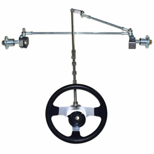 BJTDLLX 640mm Go Kart Wheels, Go Cart Steering Kit for 168cc Go Kart ATV, Front Steering ATV Tie Rod Ball Joint Strut Knuckle Spindle Assembly