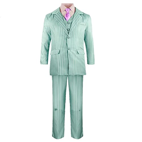 Ynscos Rindo Haitani Cosplay Costume Green Uniform Shirt Tie Vest Pants Coat Suit Bonten Halloween Men Women (S, Female)