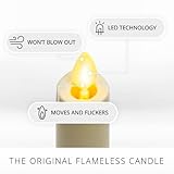 Luminara Flickering Flameless Ivory Taper Candles - Warm LED Light Flame - 2 AA Battery Operated Decor for Dining Room Table Centerpieces, Fireplace Mantel, Dinner Party, Reception - Set of 2 Tapers