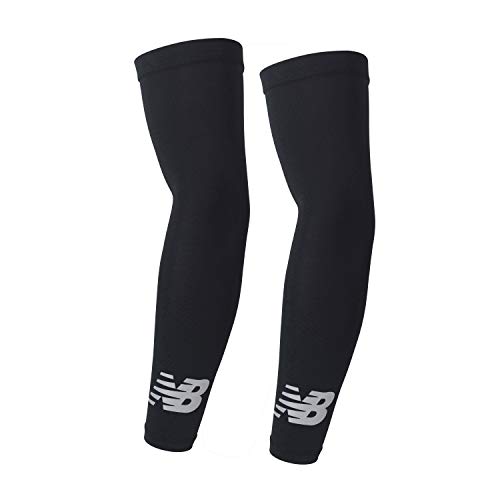 New Balance Unisex Outdoor Sports Compression Arm Sleeves, Arm Warmer, Black, Large/X-Large(1 Pair)