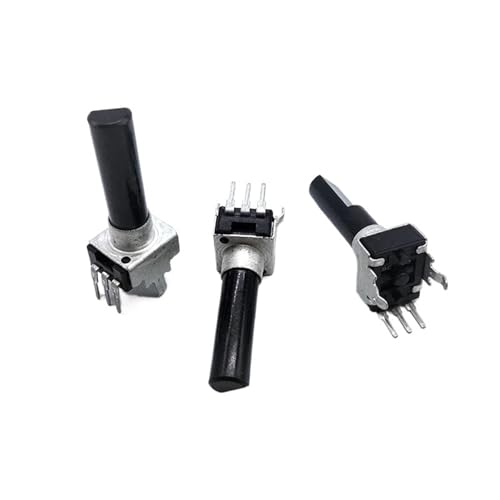KLAWKKNI 5pcs RV09 Mixer Volume Sound Potentiometer B10K B20K B50K 3-pin Half Shaft Length 23mm(50K Ohm)