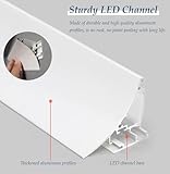 Jievmrs 6.6ft,10ft,16ft Led Channel for Led Strip Lights, Aluminum Baseboard Lighting Diffuser for Ceiling, Indirect Lighting Skirting Line Board for Home(9m/29.5ft)