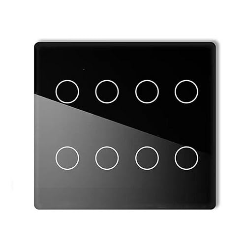 ZMIN Zigbee 4X4 Brazil Touch Sensor Glass Panel Light Switch Tuya Smart Life App 4/6/8 Gang Remote by Voice Control 8 Gang (Black)