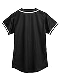 Amzdest 90s Clothing for Women, Unisex Hip Hop Party, Bel Air 23 Baseball Jersey Short Sleeve Button Down Shirt (23Black, XX-Large)