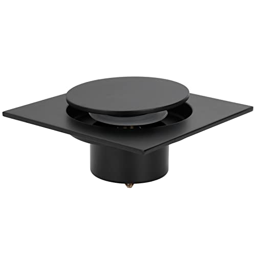 Brass Bounce Shower Drain, Fast Draining Square AntiOverflow Leak Proof Floor Drain Strainer with Odor Prevention, for Bathroom, Kitchen, Balcony (Black Bounce Floor Drain)