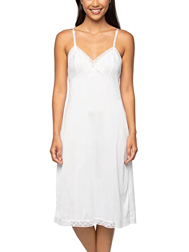 Vanity Fair Womens Anti-static Nylon For Under Dresses (S-5xl) Full Slip, Lace - 26" - White, Large US