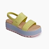 REEF Water Vista Higher Women's Platform Sandal, Adjustable Velcro Strap, Meringue, 9